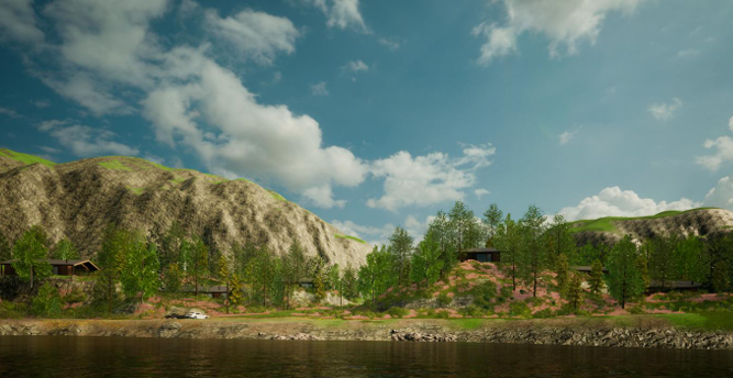 Utsnitt fra planbeskrivelse: Illustrasjon sett fra sør mot nord